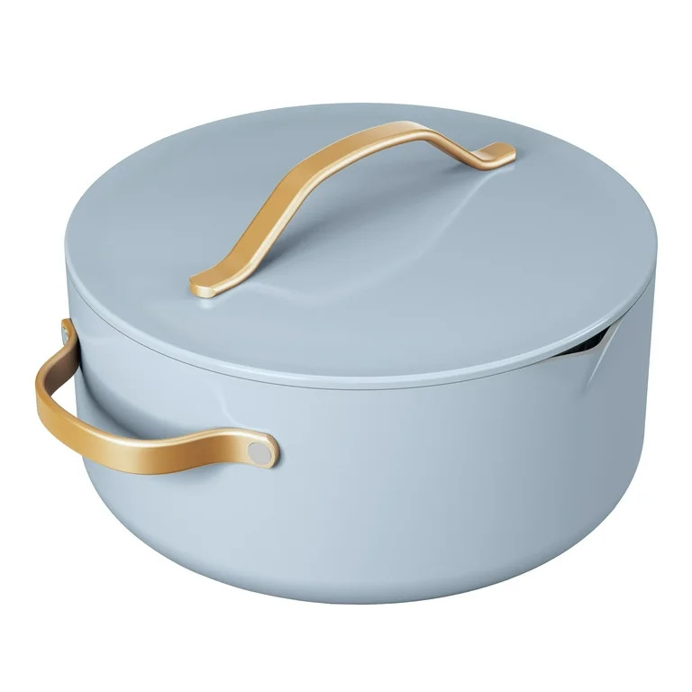Beautiful 5 Quart Ceramic Non-Stick Dutch Oven with Strainer Lid, Cornflower Blue by Drew Barrymo... | Walmart (US)