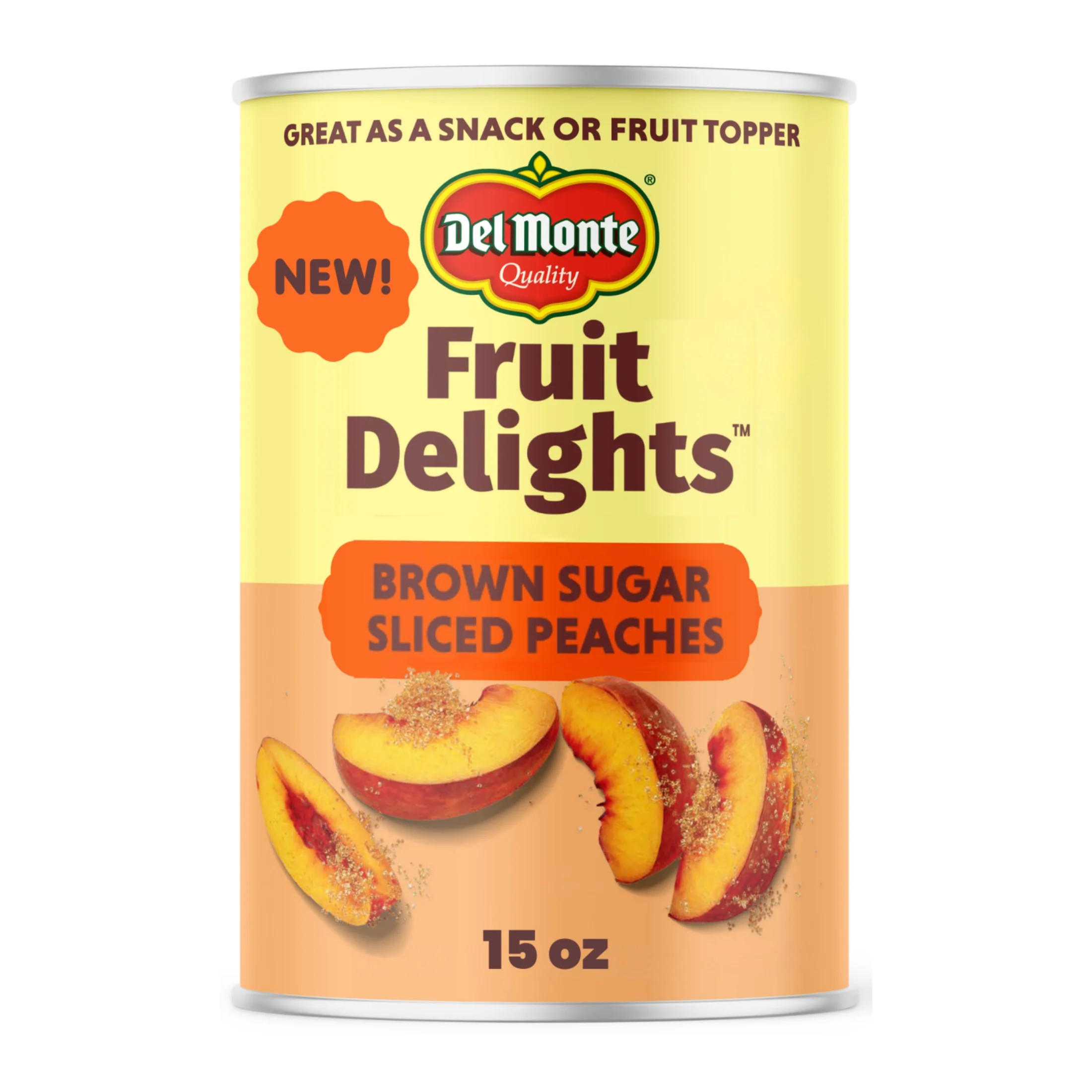 Del Monte® Fruit Delights Sliced Peaches in Brown Sugar Extra Light Syrup 15 oz. Can | Walmart (US)