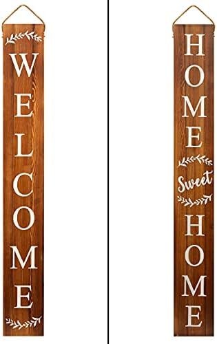 MAINEVENT Tall Outdoor Welcome Sign For Front Door, 2 Sided 5 ft Wood Welcome Signs For Front Por... | Amazon (US)