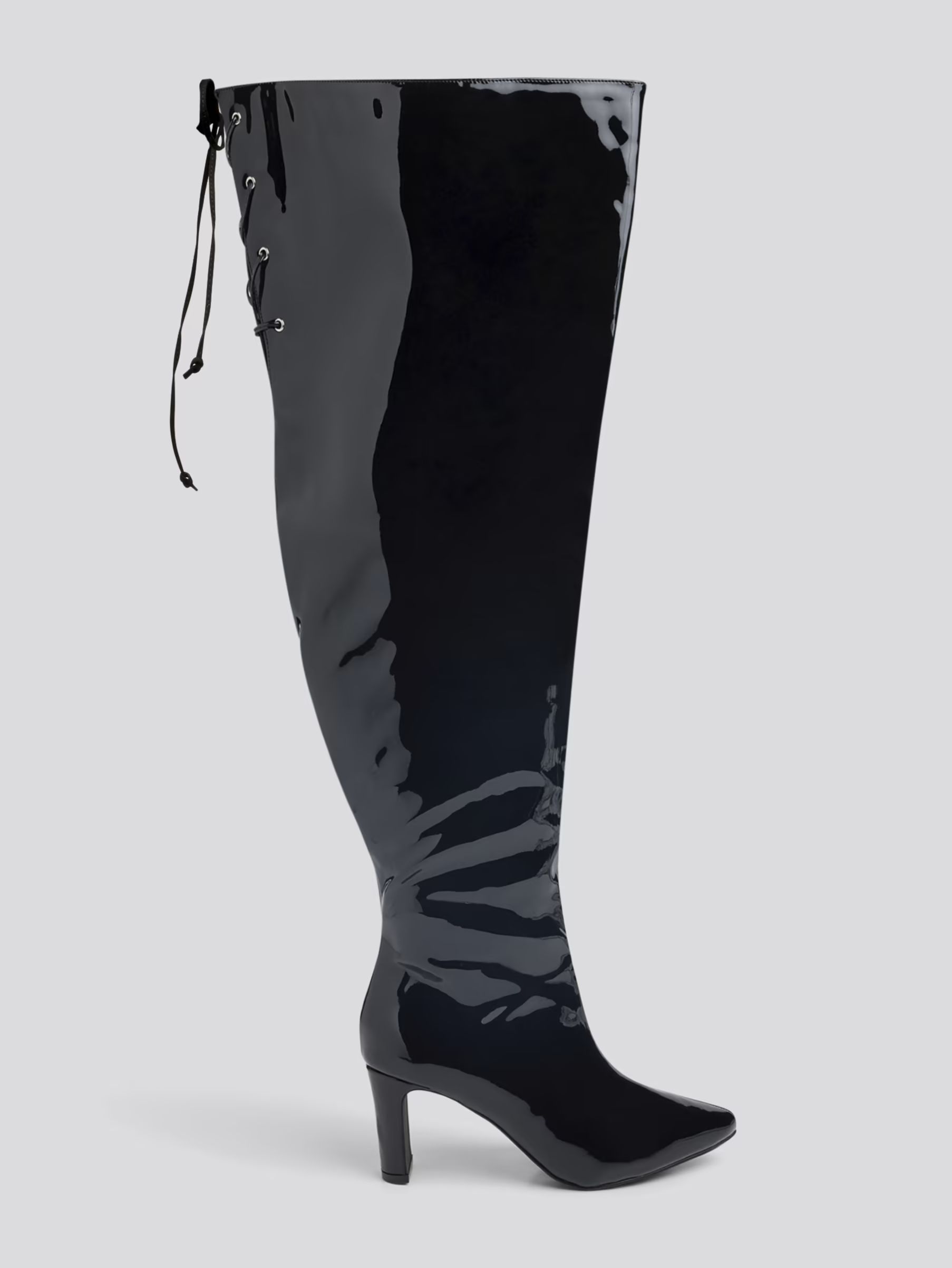 Plus Size Alfinil Patent Leather Thigh-High Boots - Nadia x FTF | Fashion to Figure | Fashion To Figure