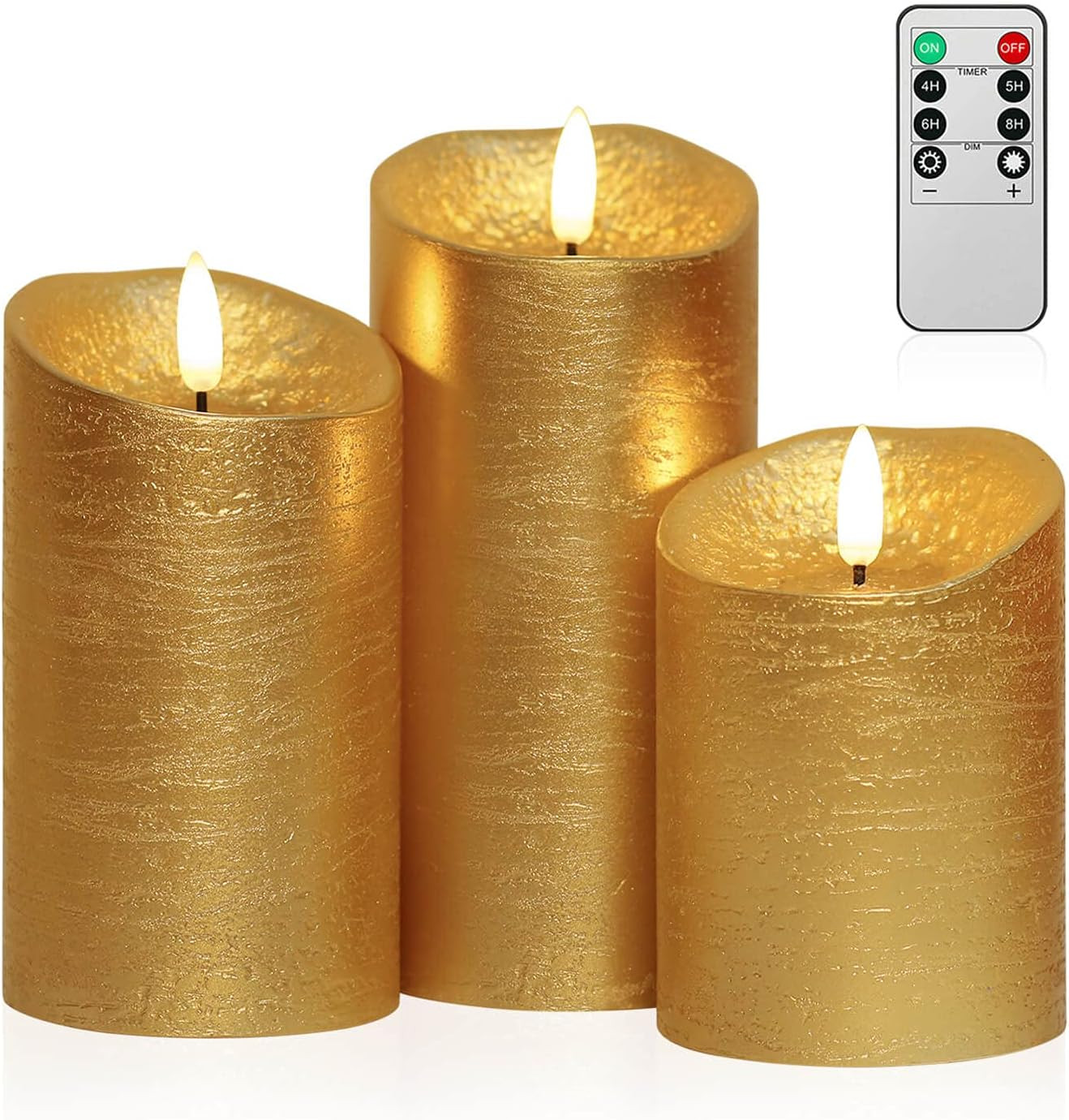 COVEGE Flickering Flameless Candles with Timer, Remote Control Candles Set of 3, LED Battery Oper... | Amazon (US)