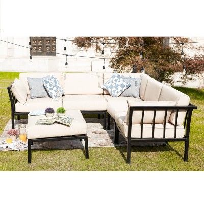 6pc Sectional Sofa Patio Conversation Set - Patio Festival | Target