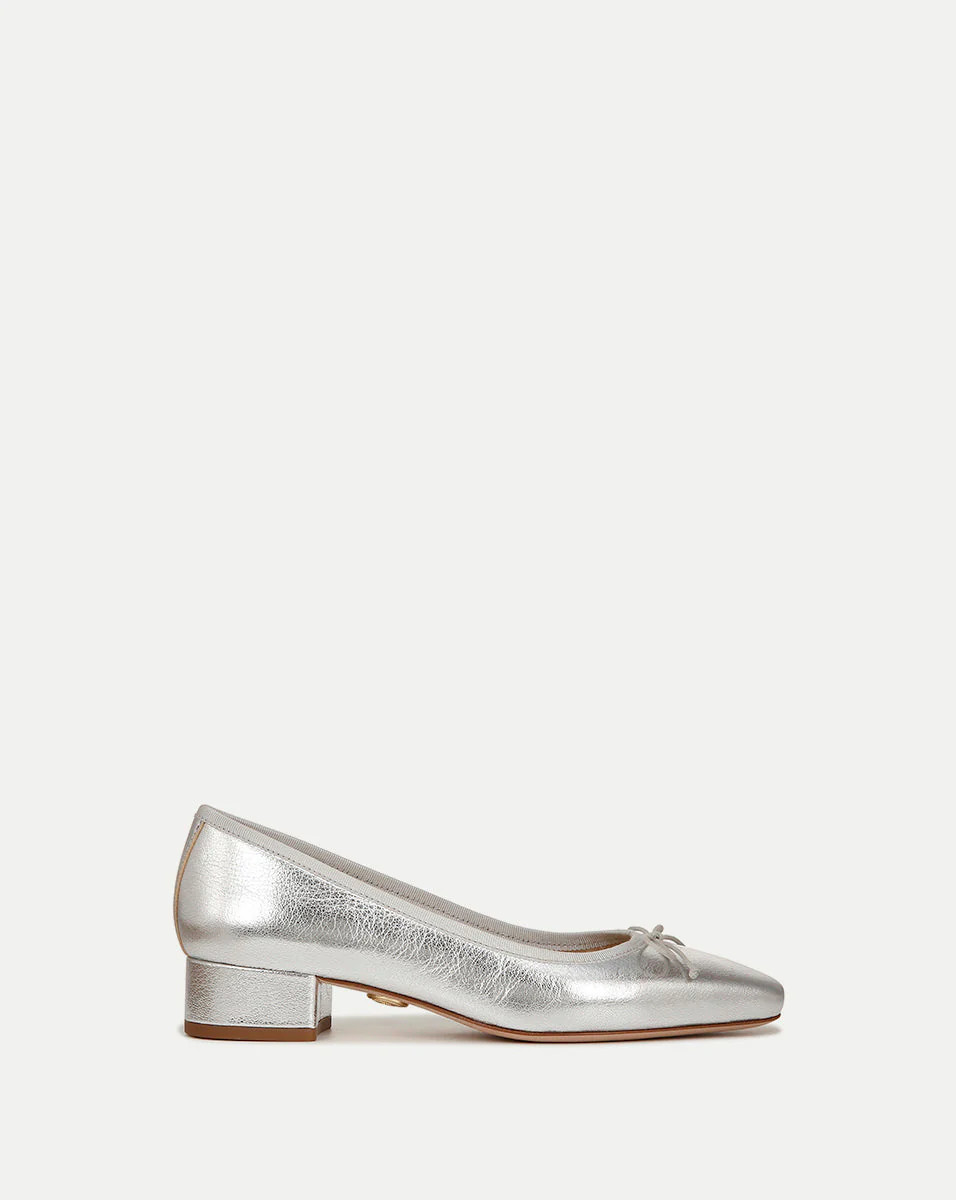 Cecile Metallic Leather Ballet Pump | Veronica Beard