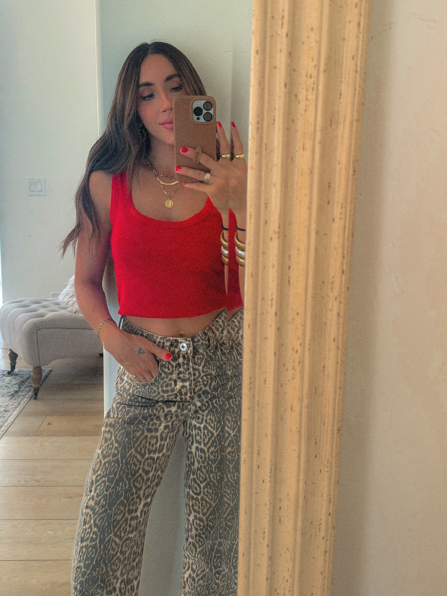 Leopard jeans + red tank 

#LTKFindsUnder100 #LTKFindsUnder50