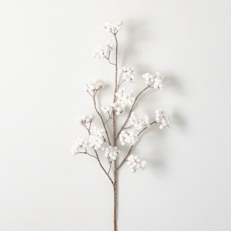 Artificial White Berry Stem White 30.5"H | Target