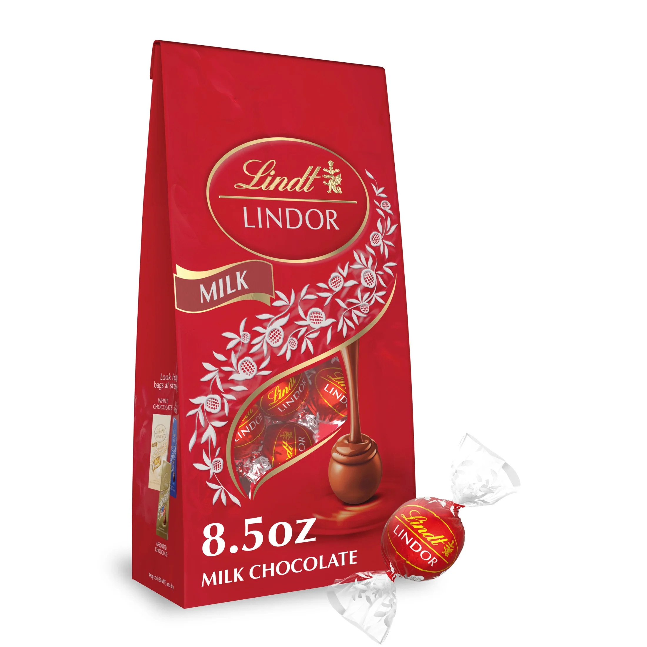 Lindt Lindor Milk Chocolate Candy Truffles, 8.5 oz. Bag | Walmart (US)