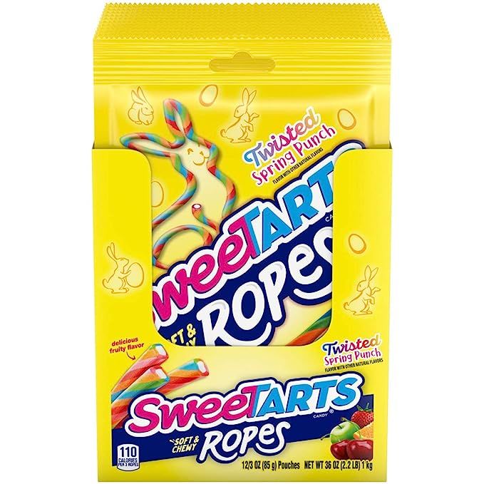 SweeTARTS Ropes Twisted Spring Punch Easter Candy 3 Oz, Assorted, 12 Count | Amazon (US)