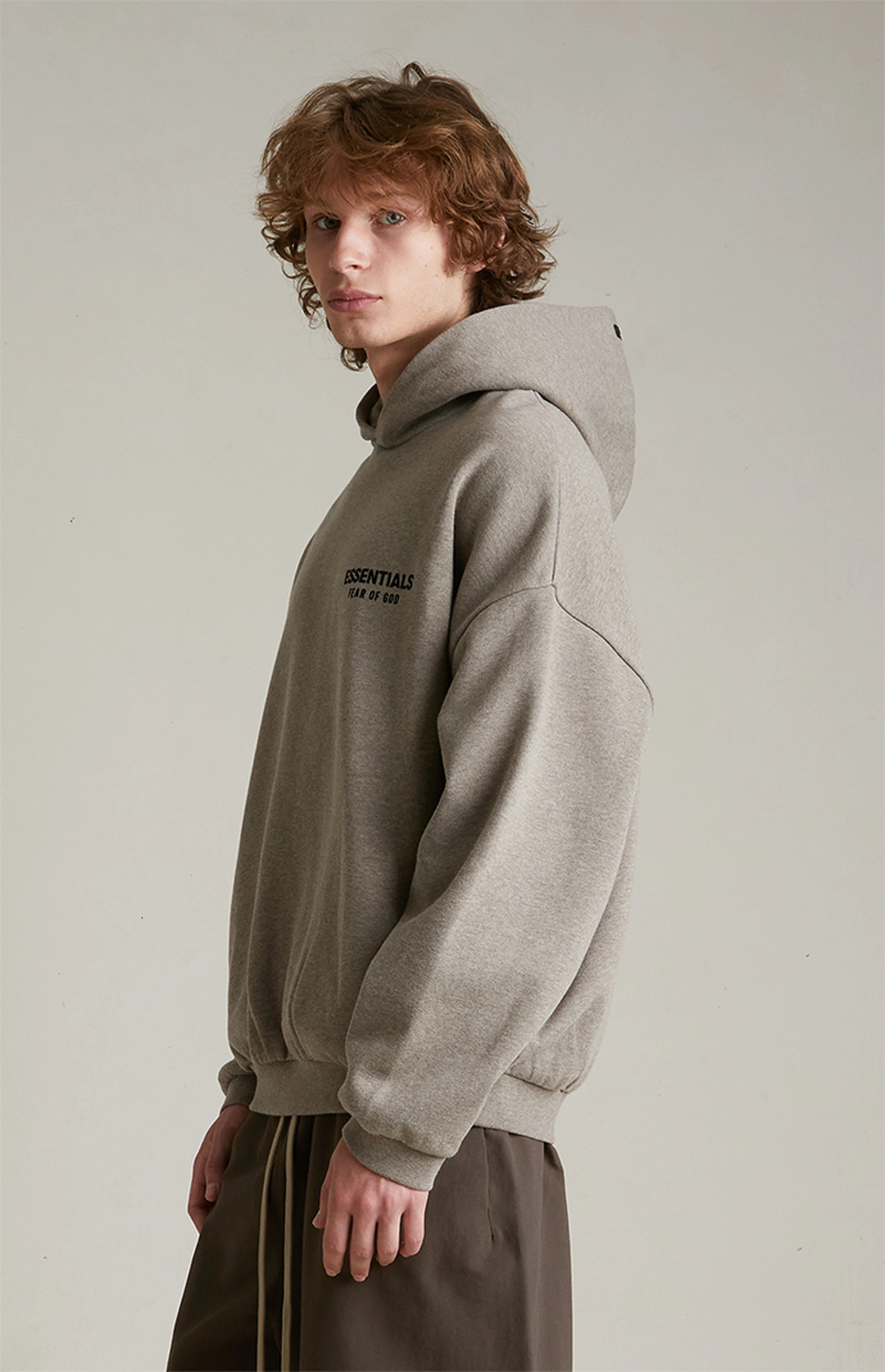 Fear of God Essentials Heather Grey Fleece Hoodie | PacSun