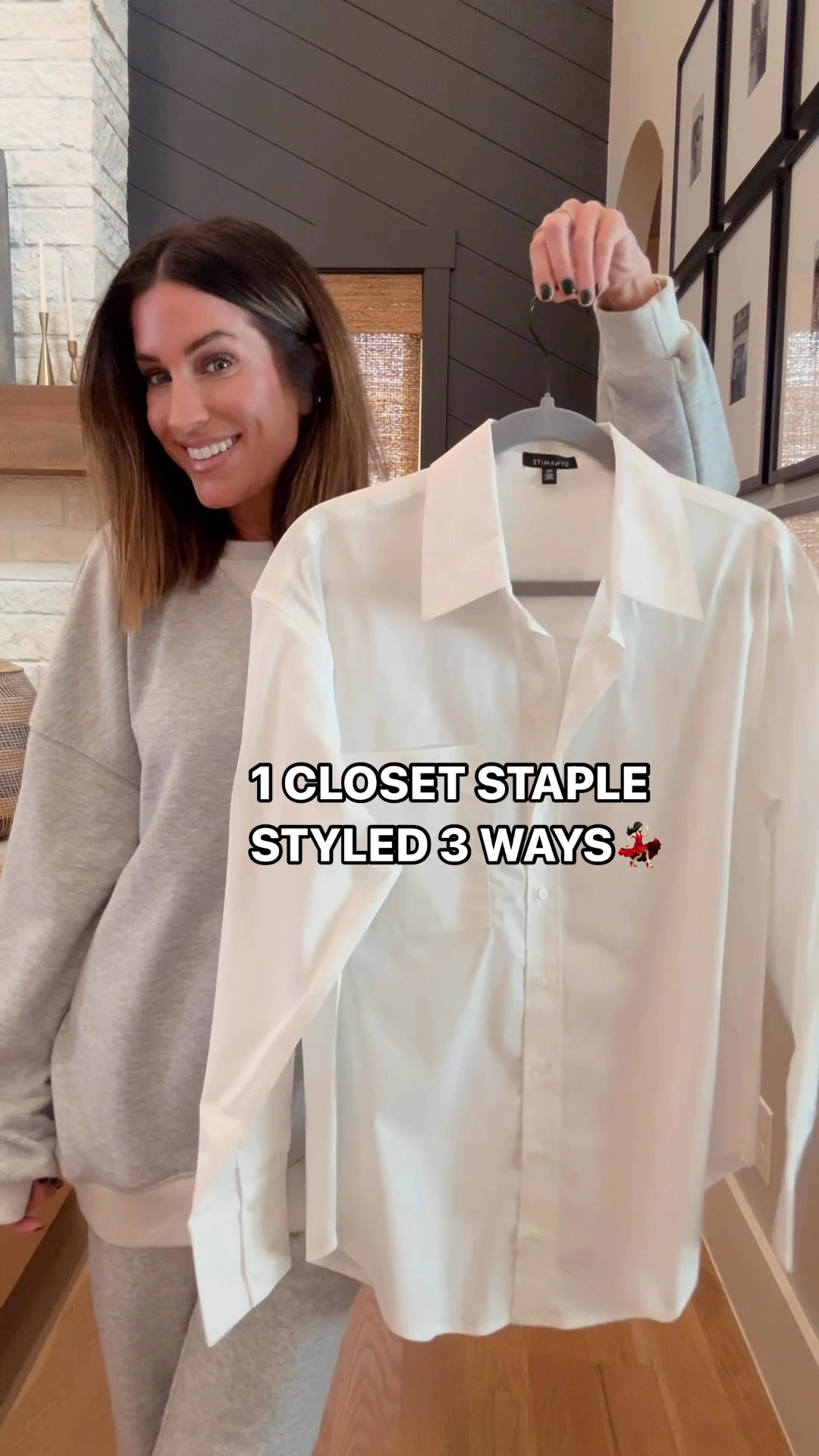 Styling a white button down 3 ways, fall edition! 🤎 I looove that you can style a button down so many ways, it’s definitely a closet staple for me! 

Sizing: 
XS in button down 
XS long in pants (I got a long so I come wear with heels, and I’m just shy of 5’4)
XS in skirt 
24 in denim 