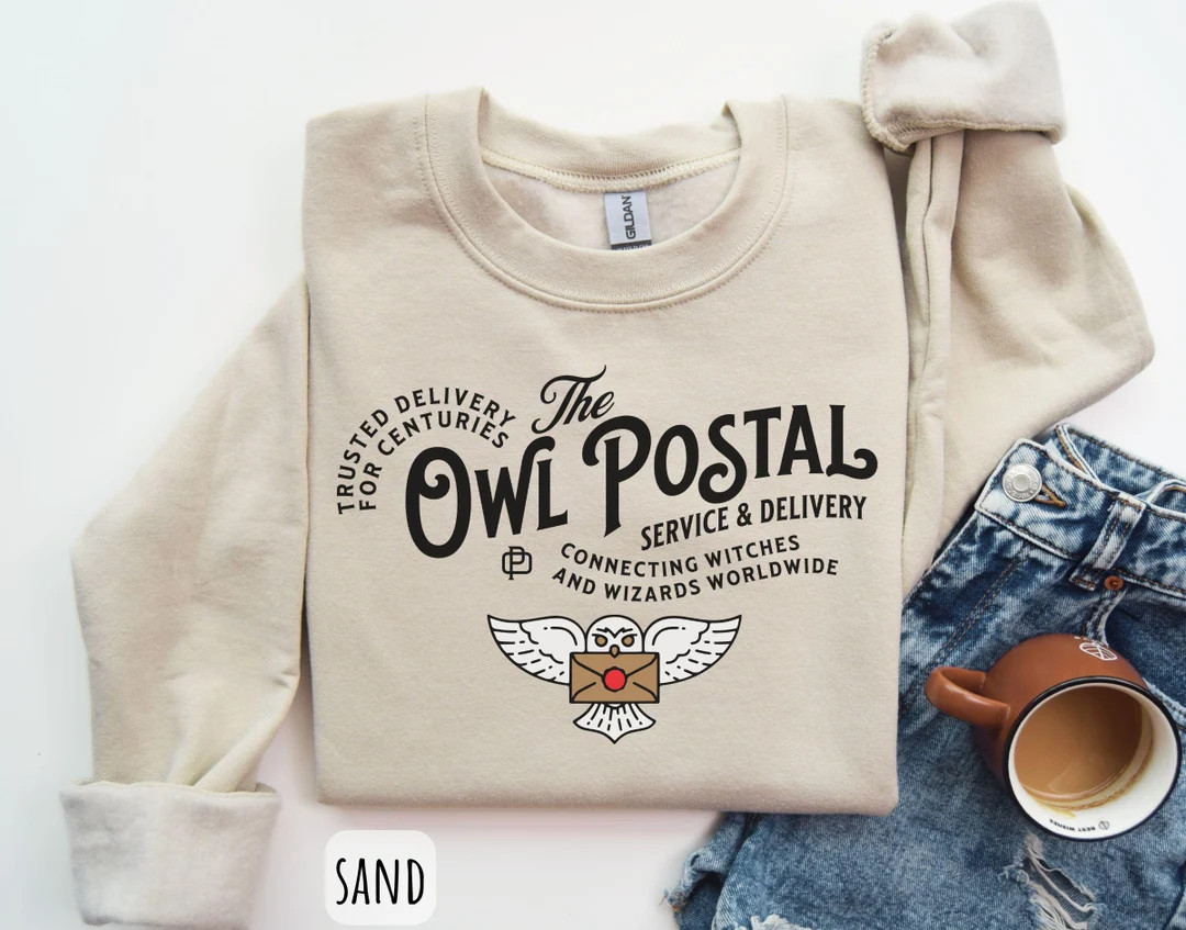 Potter Sweatshirt Wizard Sweatshirt Potter Granger Weasley Owl Crewneck Owl Postal Service Pullov... | Etsy (US)