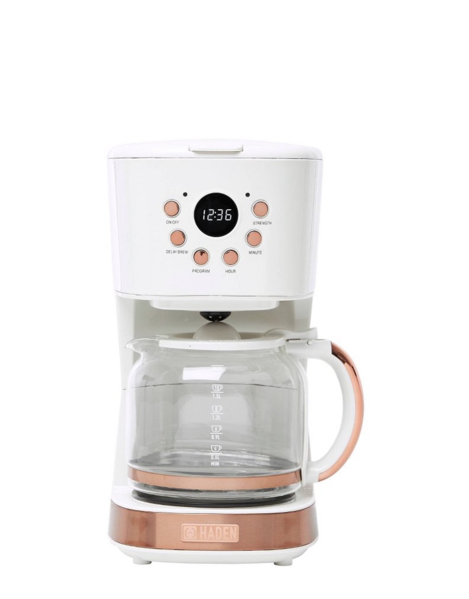 Ivory/copper coffee maker from Haden 

#LTKHoliday #LTKSeasonal #LTKhome