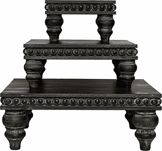 Farmhouse Tiered Tray Decor by Felt Creative Home Goods - Shabby Chic Vintage Wood Risers for Cof... | Amazon (US)