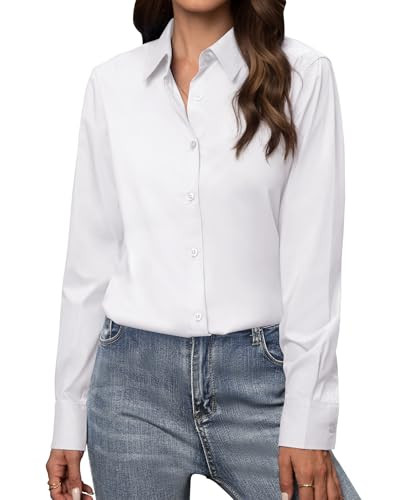 Gleeivy Button Down Shirts for Women Classic Fit Dress Shirt Work Business Casual Long Sleeve Blo... | Amazon (US)