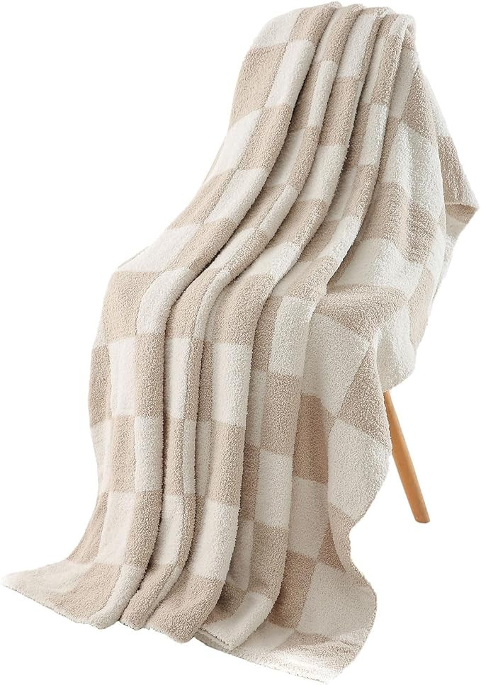 MAOZAN Checkered Blanket, Cozy and Warm Plush Blanket, Microfiber Reversible Checkerboard Plaid F... | Amazon (US)