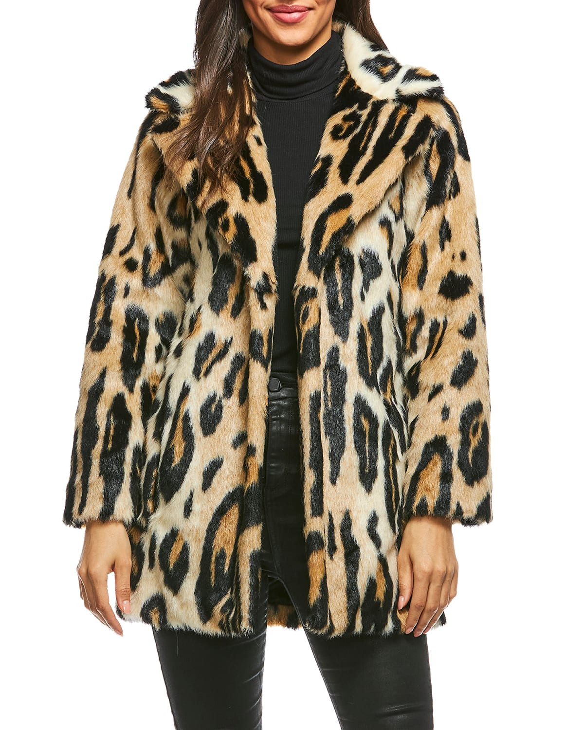 Leopard-Print Faux-Fur Coat | Neiman Marcus