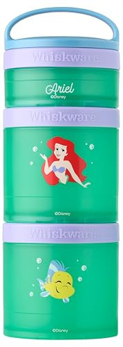 (Ariel) DiSNEY PRINCESS Whiskware Stackable Snack Pack - 3 Jar + Handle - Purple/Green/Blue | Amazon (US)