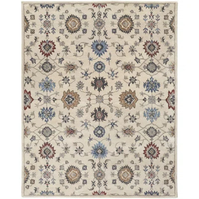 Azalea Casual Floral & Botanical Ivory/Blue/Tan Area Rug | Wayfair North America