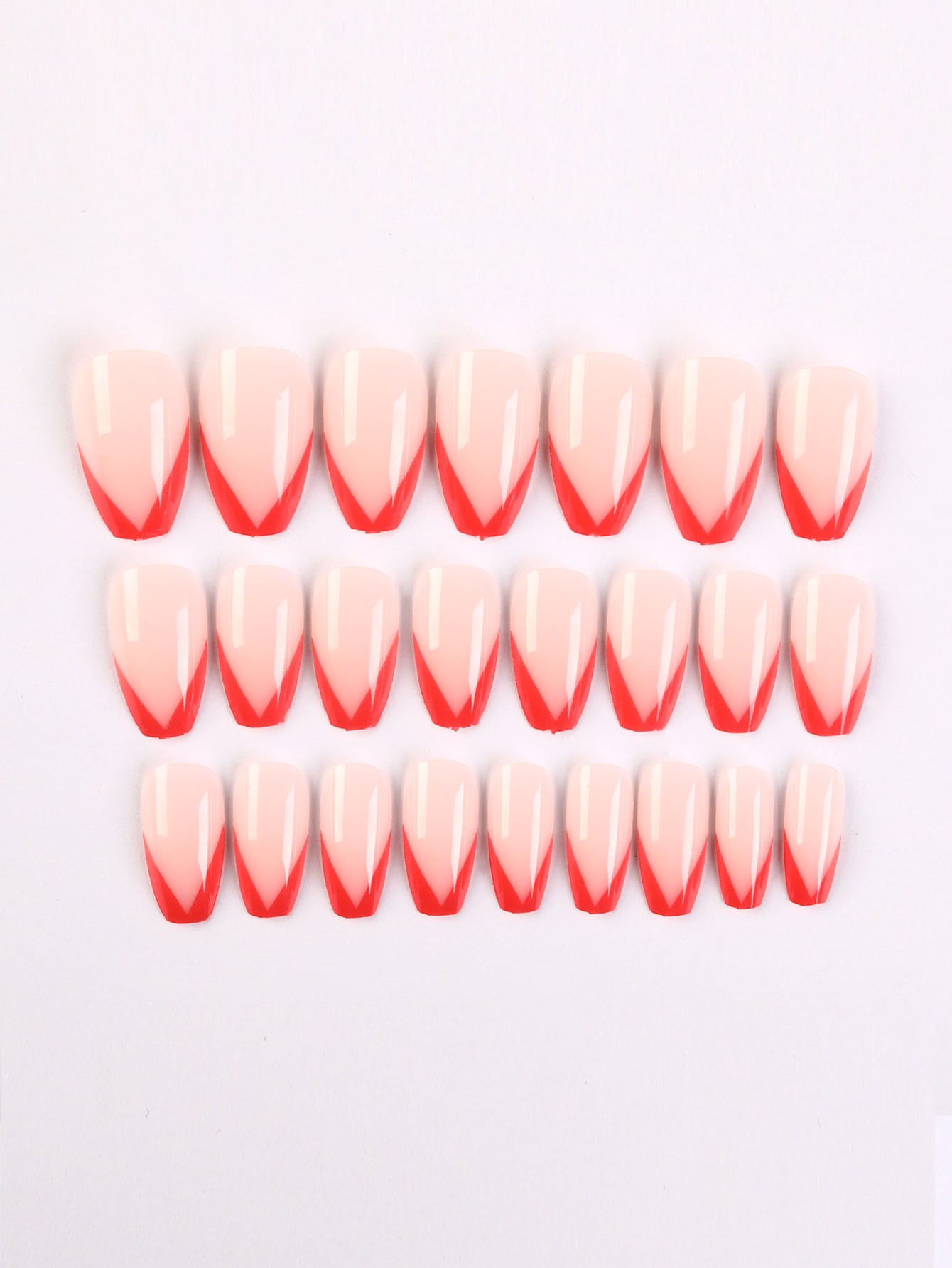 24pcs Two Tone Fake Nail | SHEIN