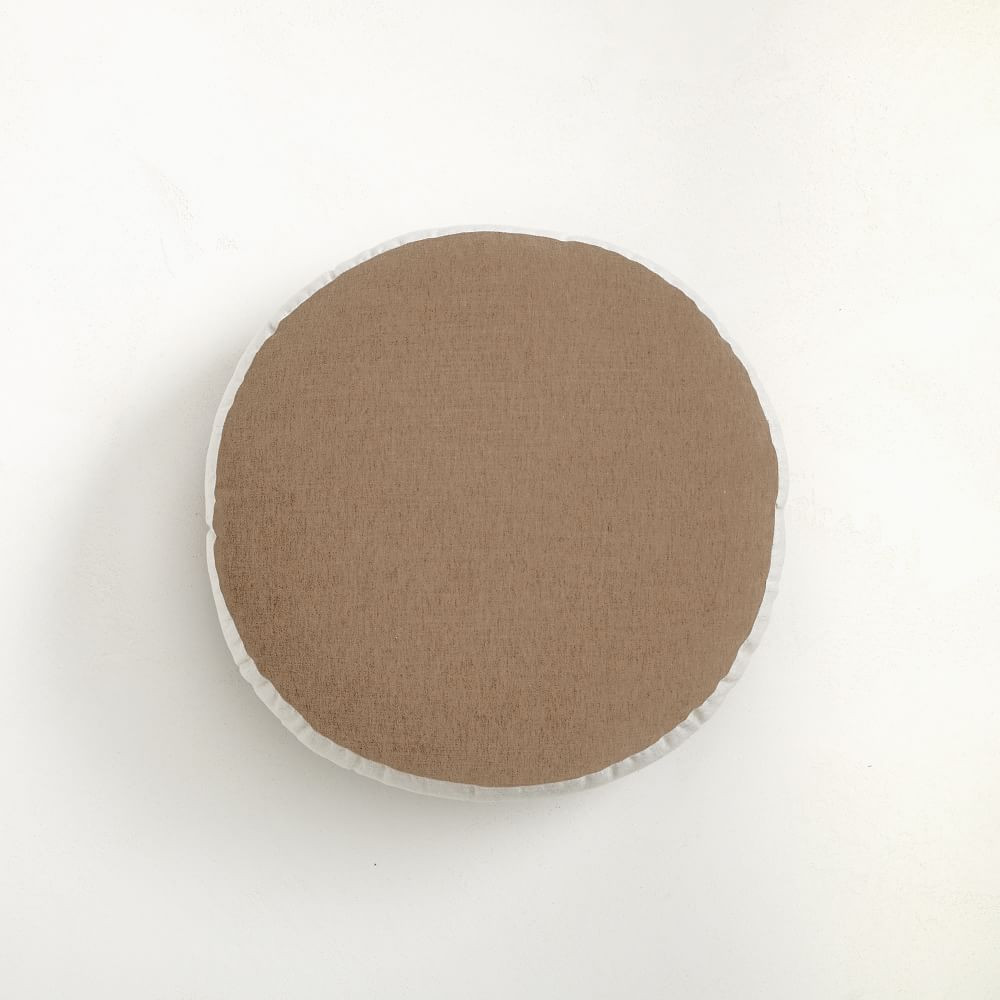 Round Cotton Velvet Gussetted Pillow | West Elm (US)