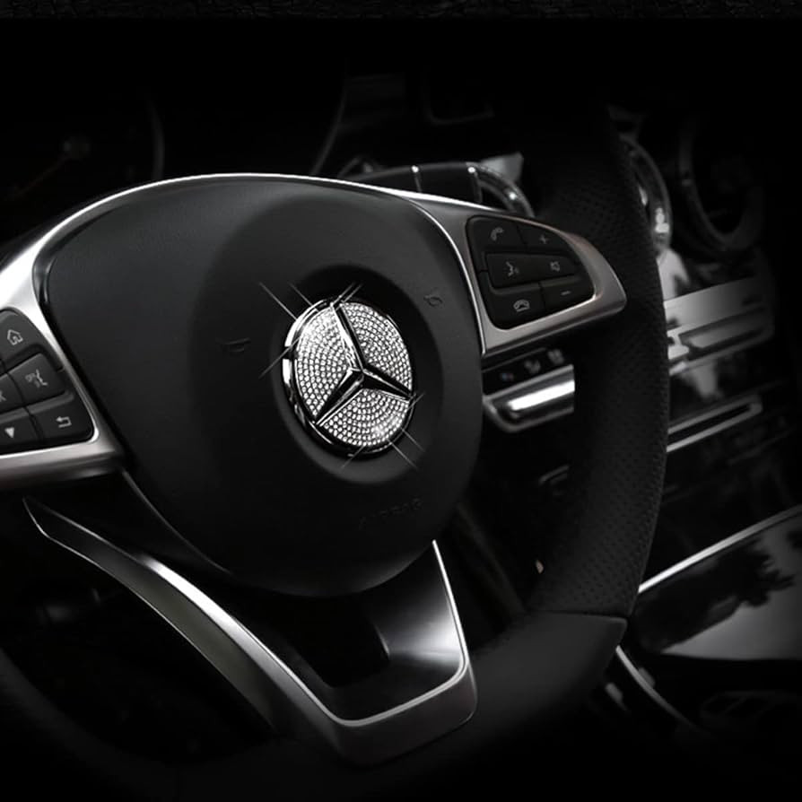 TopDall Steering Wheel Bling Crystal Emblem Accessory Interior Decal Sticker Compatible for Merce... | Amazon (US)
