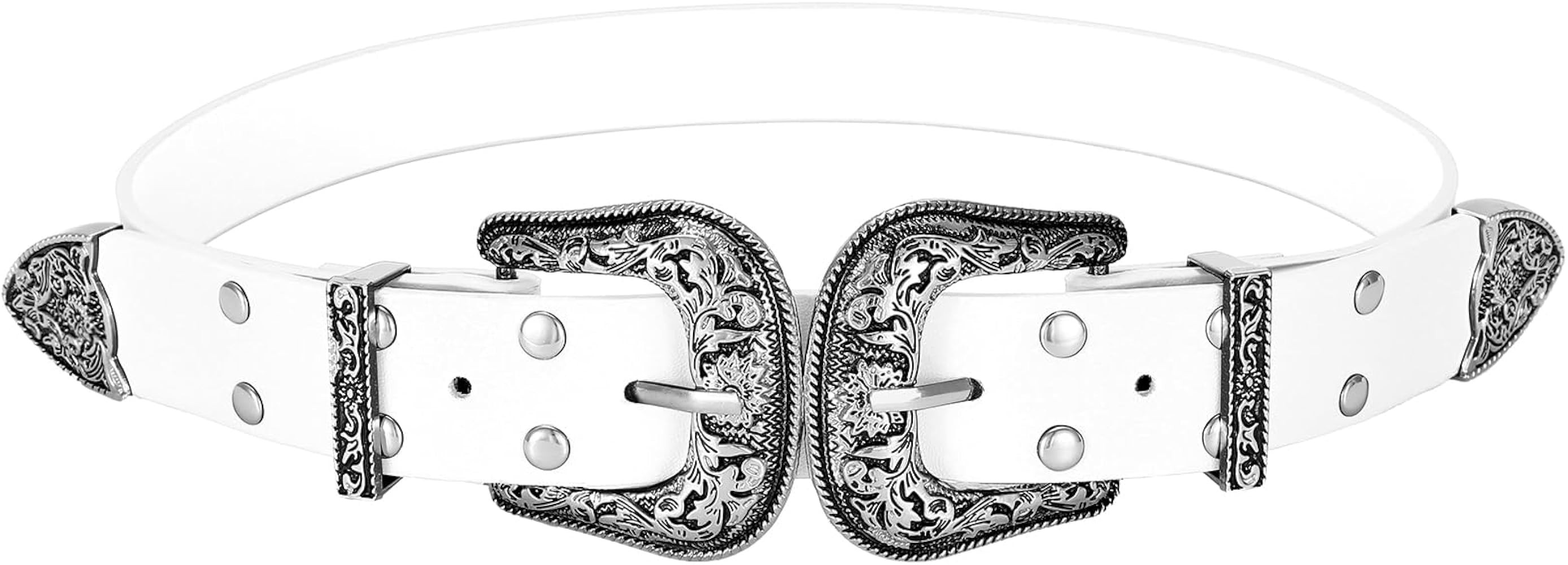 Western Belts for Women Vintage Cowgirl Dresses Belts Fashion Ladies Black Leather Jeans Belt wit... | Amazon (US)