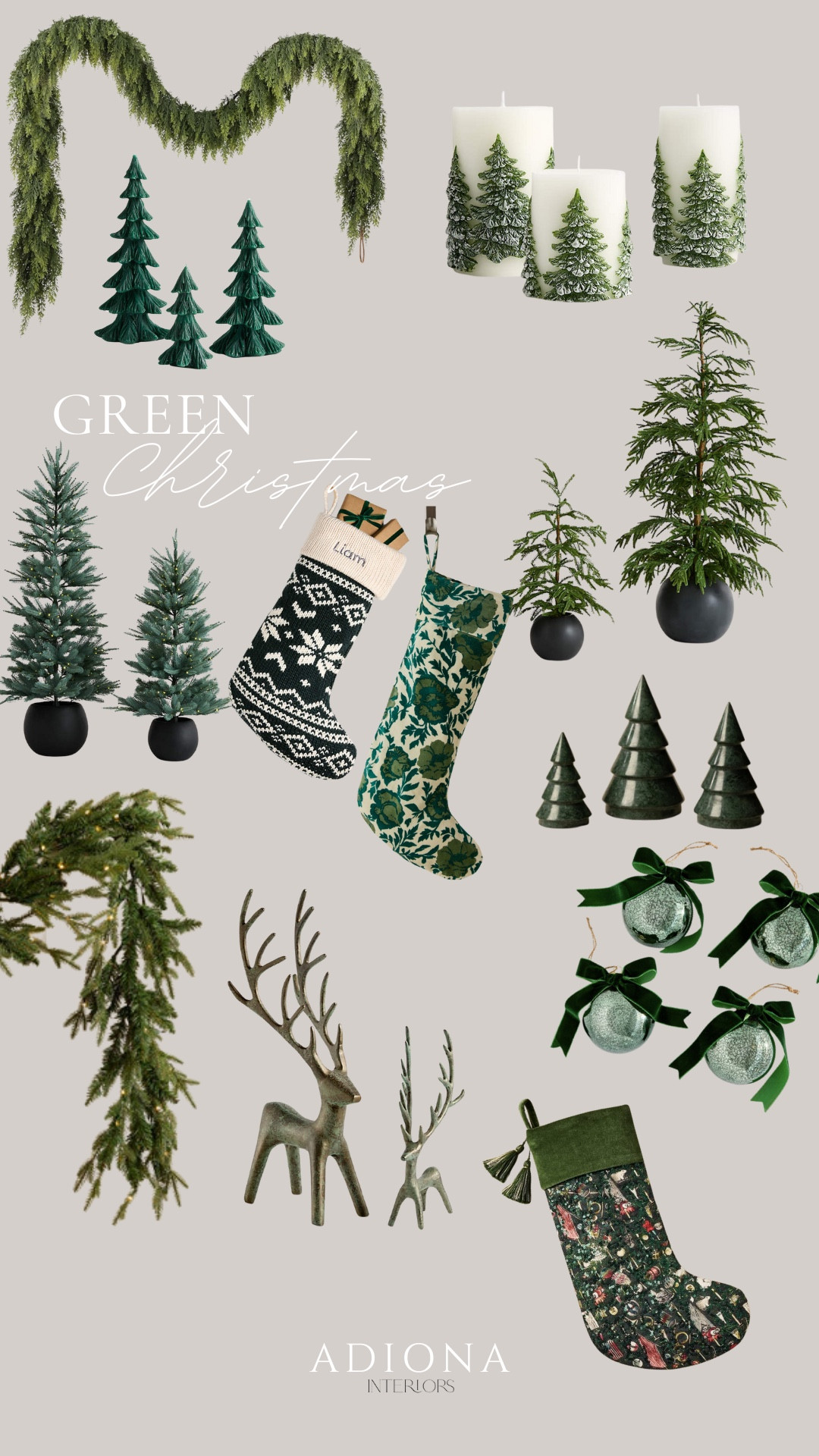 Green holiday decor 

#LTKHome #LTKSeasonal #LTKHoliday