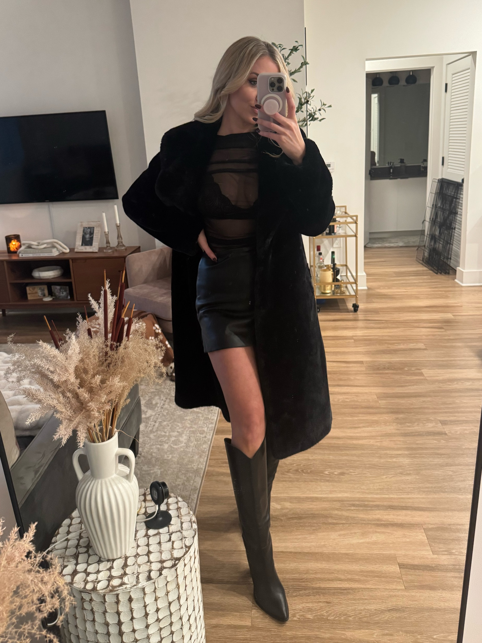 Fur coat on my dreams! Quality 10/10 
• I’m wearing a small in the coat, boots run TTS, I’m a small in the skort and a US size 6 in the top (I’d say it runs a tad small) 

#LTKParties #LTKShoeCrush