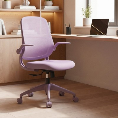Ergonomic Purple Mesh Office Chair with Flip-Up Armrests, Adjustable Height Swivel Computer Desk Chair for Home Office and Study Room - Panipeachy | Target