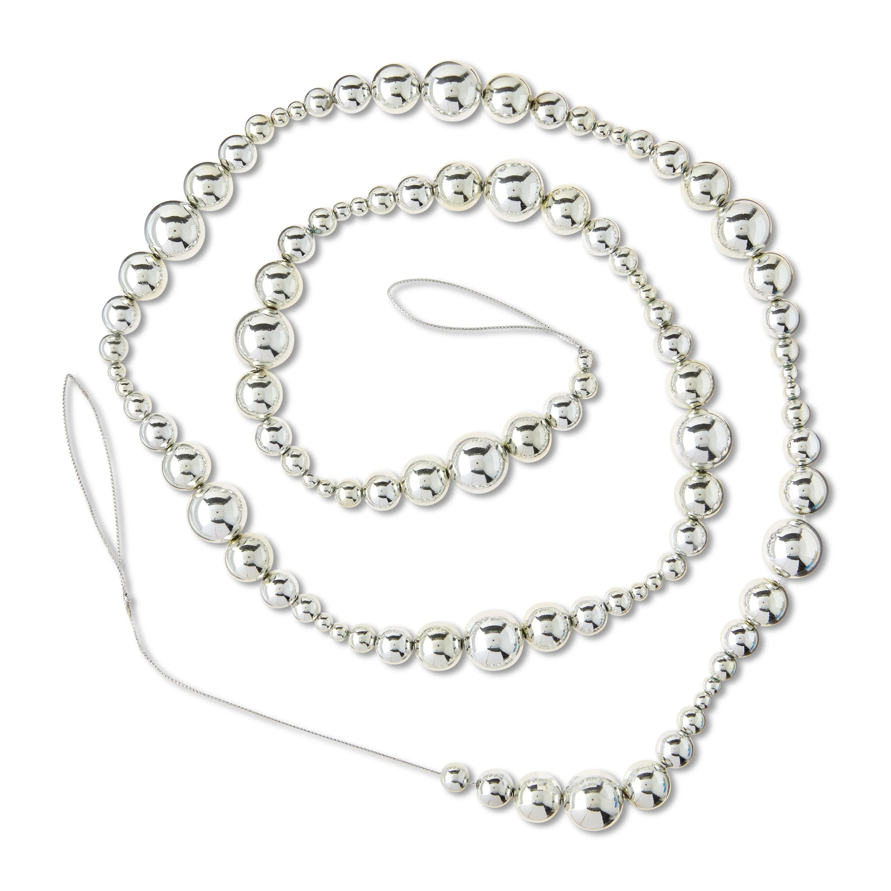 Shining Silver Bead Christmas Garland, 6', by Holiday Time | Walmart (US)