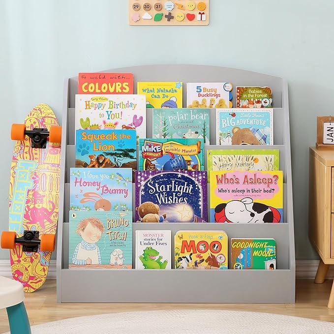 TOETOL Kids Bookshelf Toddler Bookshelf for Rooms White Book Display Shelve for Classroom, Kids B... | Amazon (US)