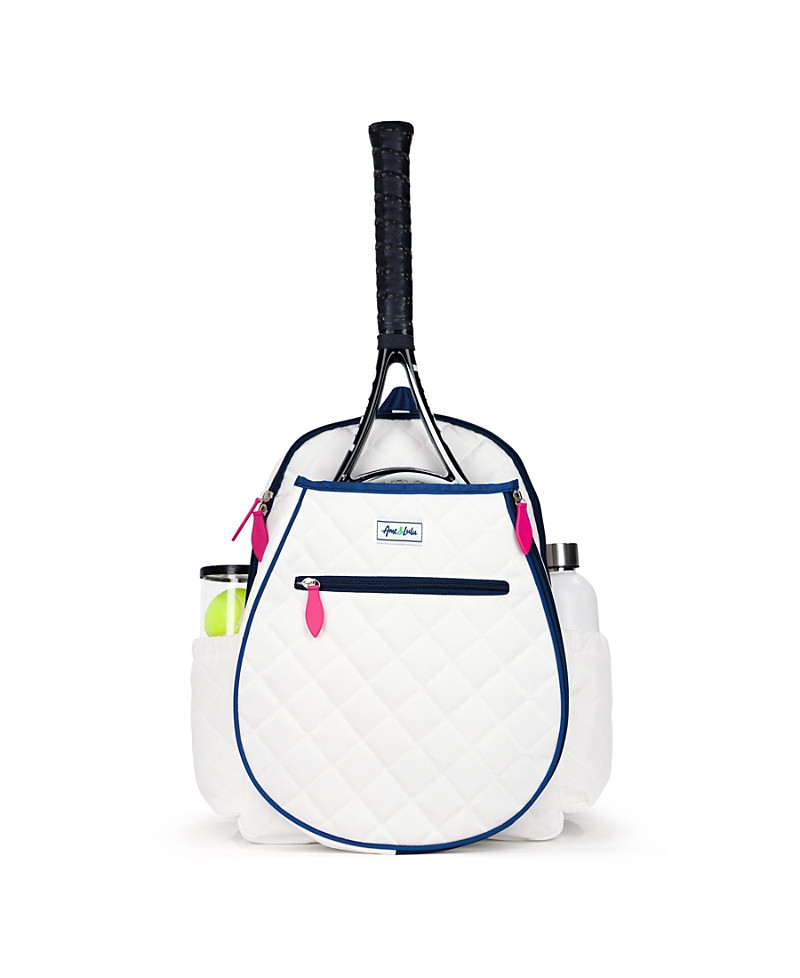 Ame & Lulu Quilted White Navy Pink Jr. Love Tennis Backpack | Bloomingdale's (US)