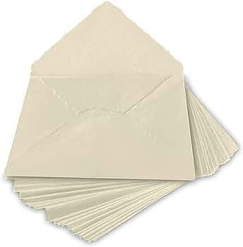 Wanderings Handmade Cream/Ivory Deckle Edge Envelope - 4.25x6.25 - Package of 25 Cold Press Sheet... | Amazon (US)