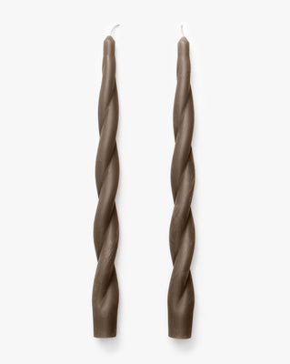 Brown Twisted Taper Candles (Set of 2) | McGee & Co. (US)