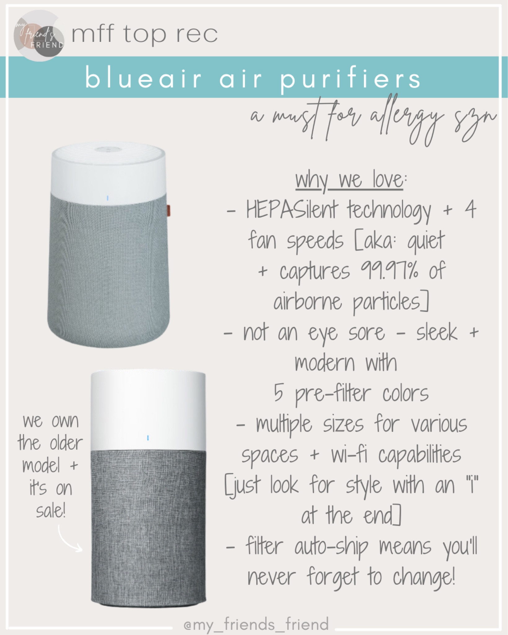 you recommended, we tried + officially mff approve! the best air purifiers for any space [+ an allergy szn must have!]

they just rolled out a new model called “pure max” but we both have the previous model + it’s ON SALE! christin has the 211 for her large kitchen/family room space + jill has the 311 for bedrooms.

#LTKhome #LTKSeasonal