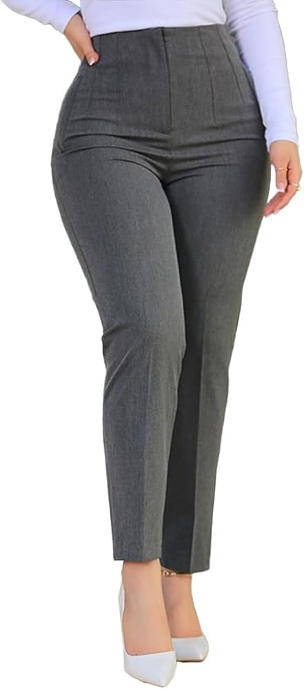 BIRW Womens High Waisted Pants 2024 Trendy Skinny Business Work Casual Pencil Trousers with Pocke... | Amazon (US)