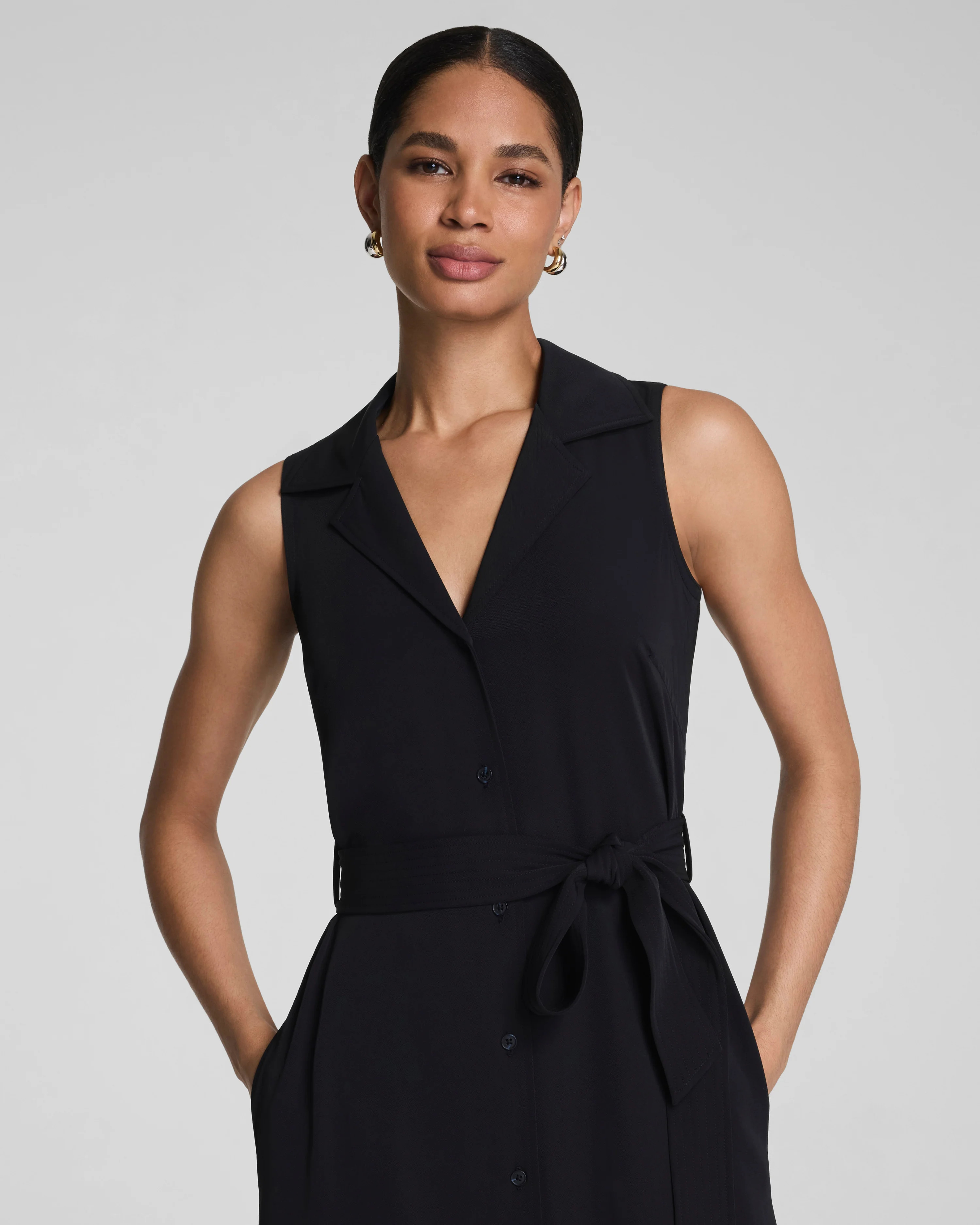 SPANX\u00ae CarryOn Belted Midi Shirt Dress | Spanx