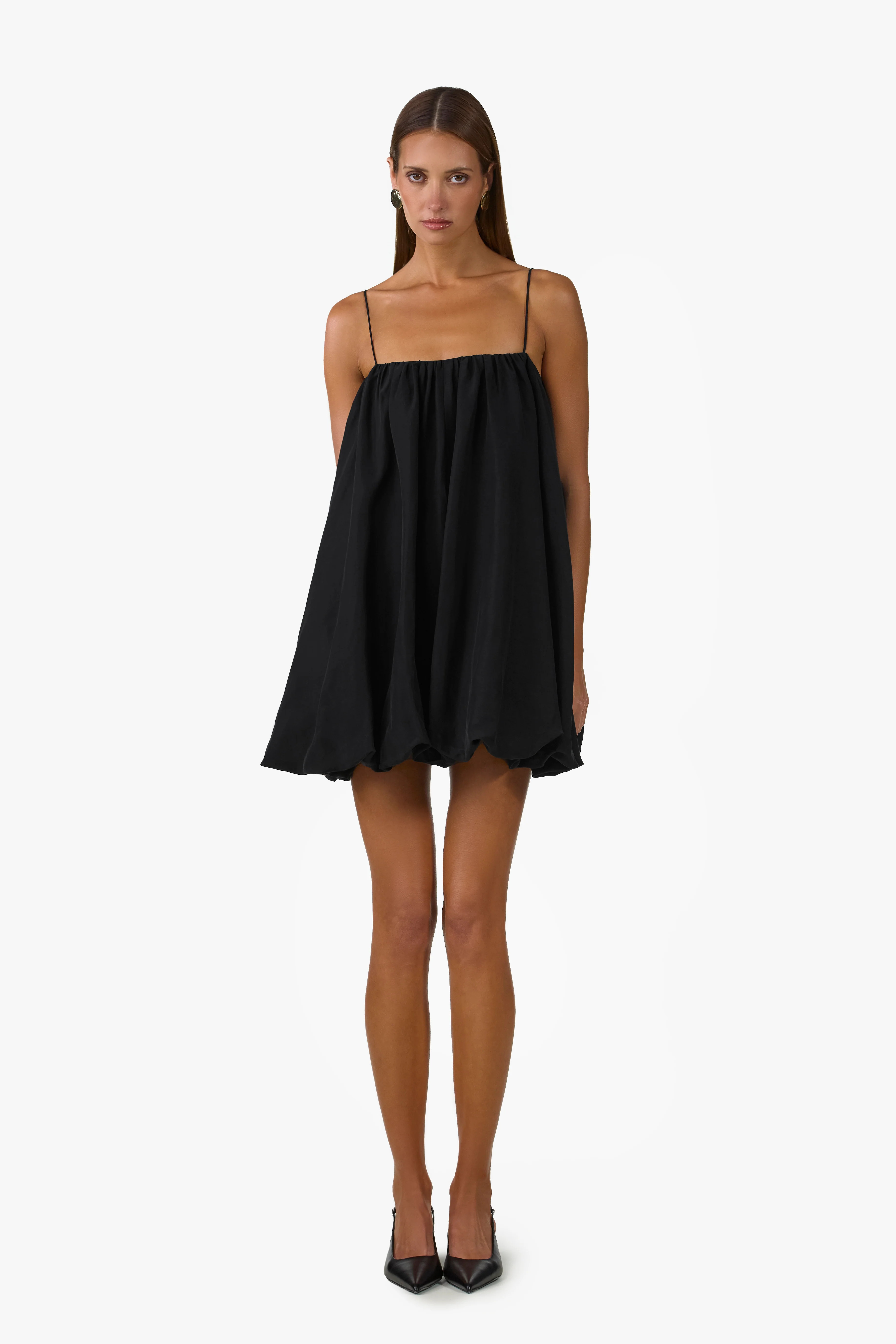 Bubble Mini Dress (Black) L / Black | SAME