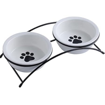 KitchenLeStar Cat Bowls,Dog Bowls,Ceramic Elevated Pet Raised Cat Food Bowls Set,12 Ounce Small D... | Amazon (US)
