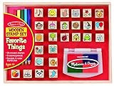 Melissa & Doug Wooden Stamp Set, Favorite Things - 26 Wooden Stamps, 4-Color Stamp Pad | Amazon (US)