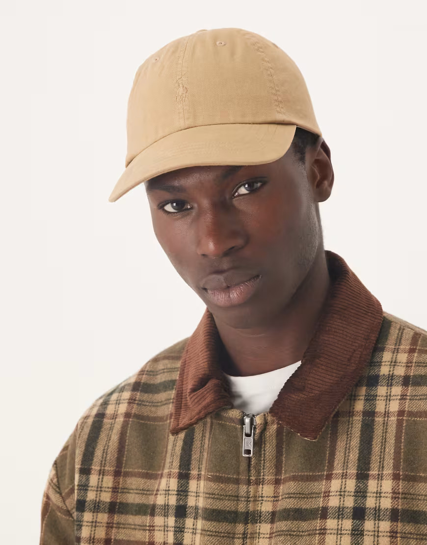 Polo Ralph Lauren large tonal logo garment dyed chino baseball cap in khaki beige-Neutral | ASOS (Global)