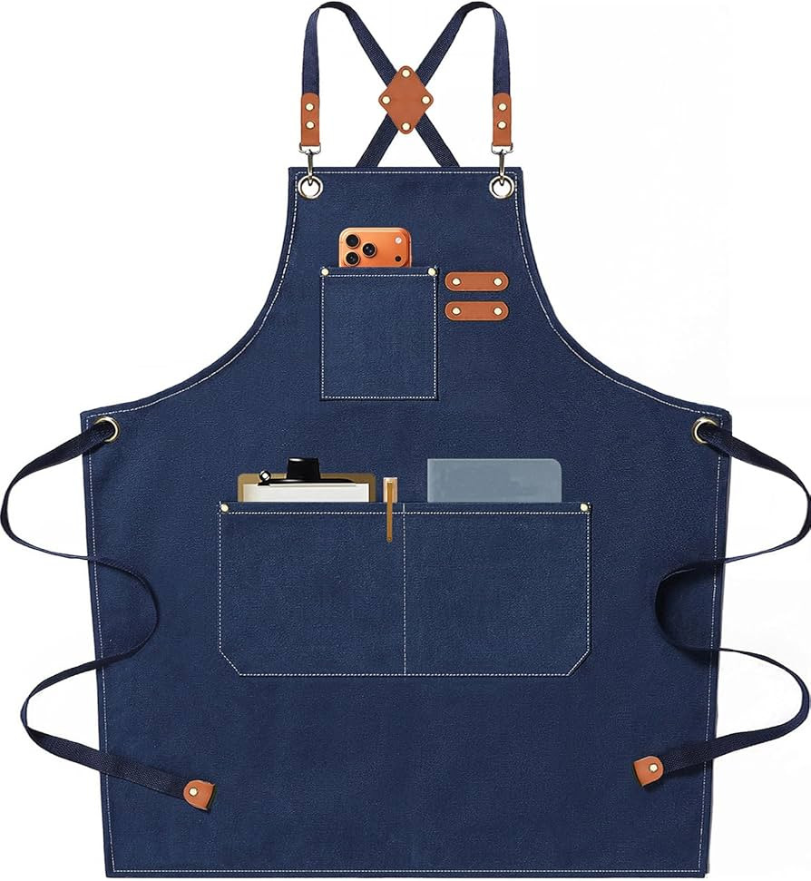 AFUN Chef Aprons for Men Women with Oversized Pockets, 16-Ounce Cotton Canvas Cross Back Heavy Du... | Amazon (US)