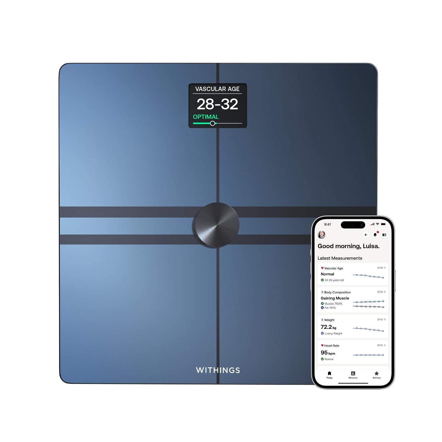 WITHINGS Body Comp - Scale for Body Weight and Complete Body Analysis, Wi-Fi & Bluetooth, Baby Digital Scale, Accurate Visceral Fat, Heart Health, Scales Compatible with Apple, FSA/HSA | Amazon (US)