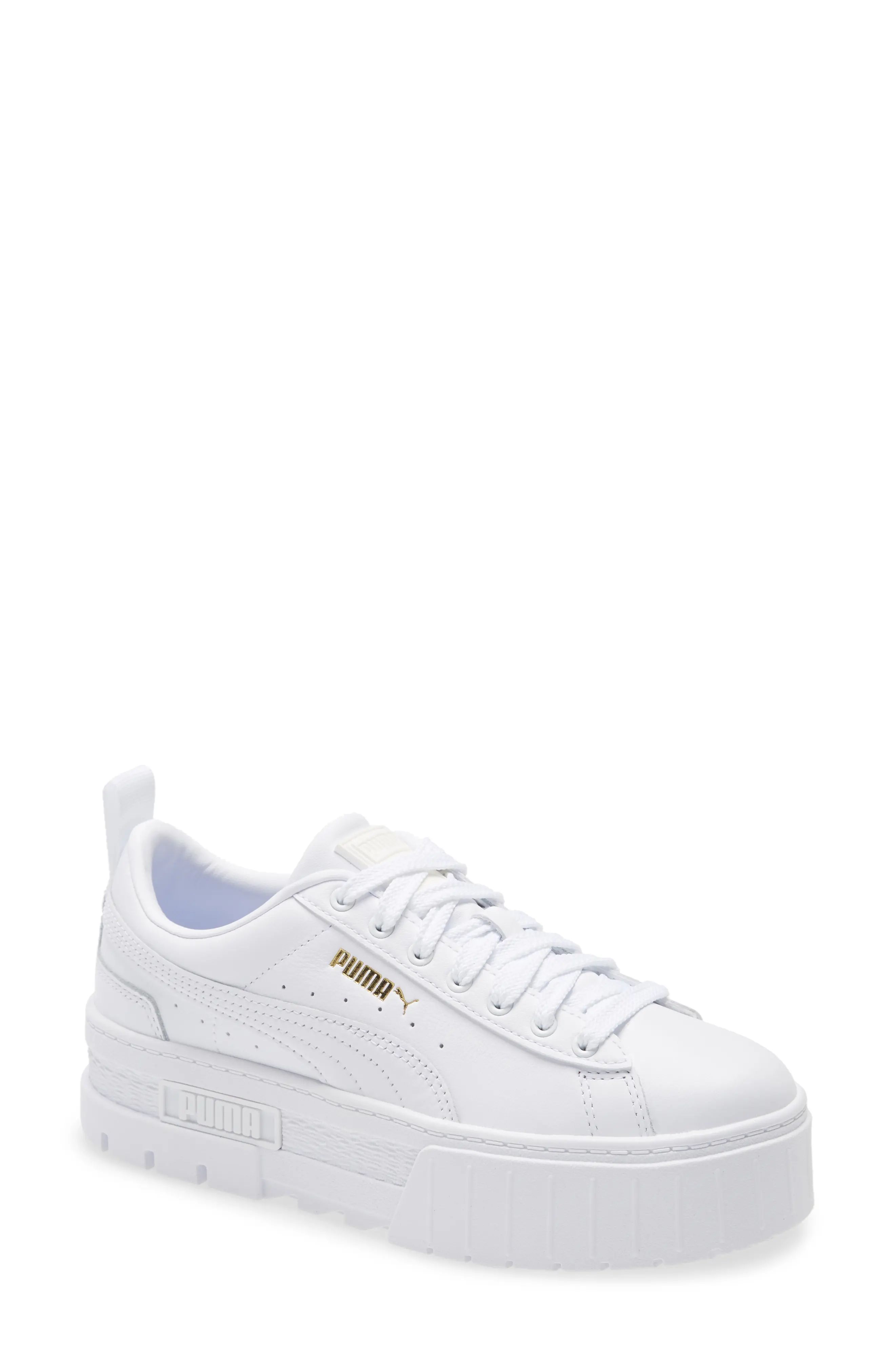 PUMA Mayze Classic Platform Sneaker in Puma White at Nordstrom, Size 9 | Nordstrom