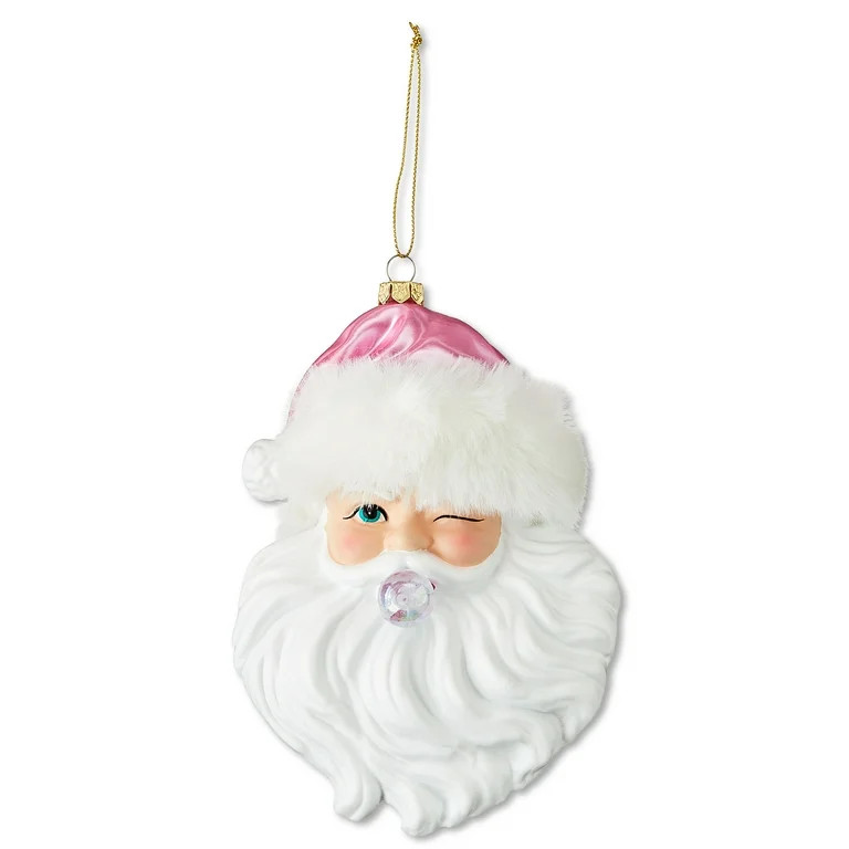 Pink and White Sassy Santa Christmas Ornament, 6.5", by Holiday Time | Walmart (US)