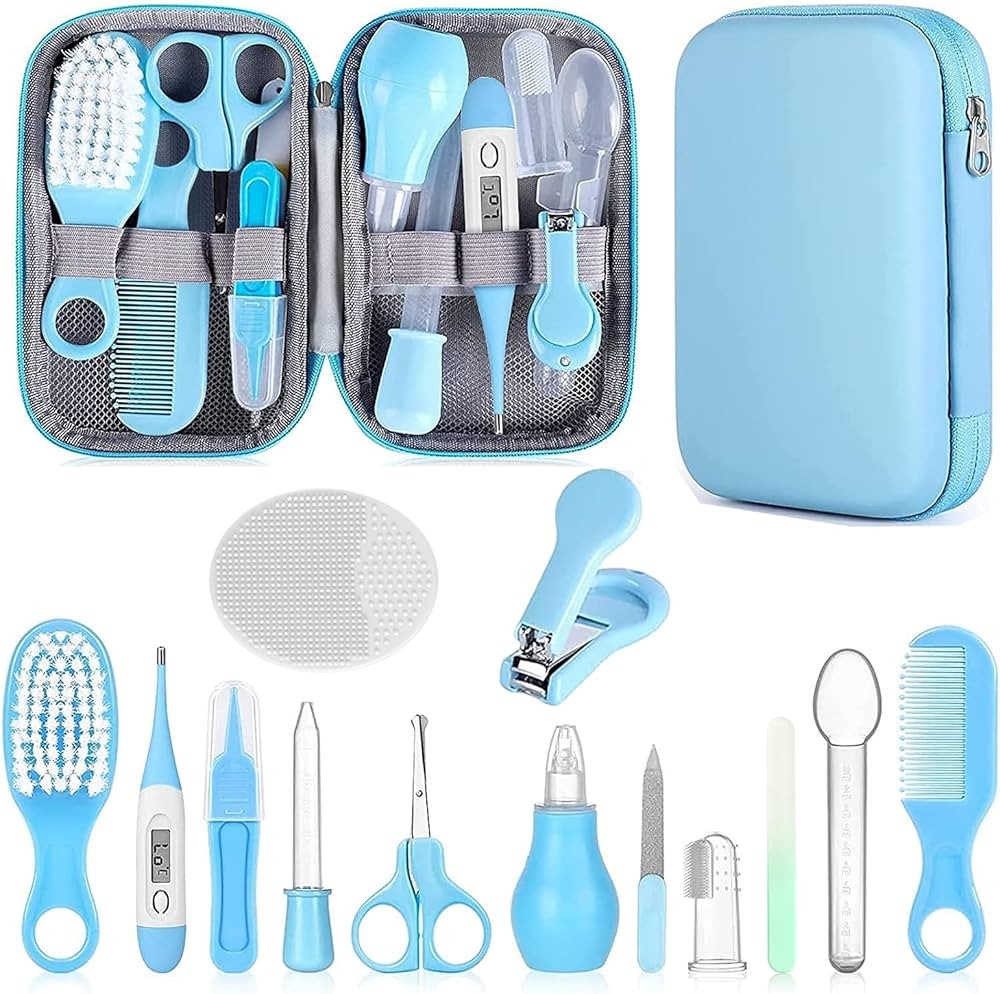 Baby Grooming Kit, Infant Safety Care Set with Hair Brush Comb Nail Clipper Nasal Aspirator,Baby ... | Amazon (US)