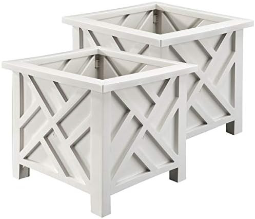 White Chippendale Planters, Set of 2 | Amazon (US)