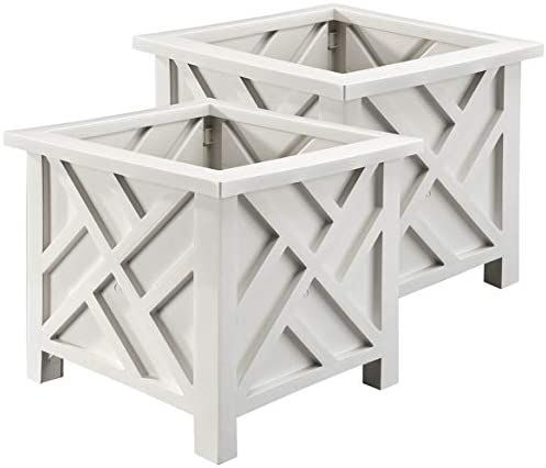 White Chippendale Planters, Set of 2 | Amazon (US)
