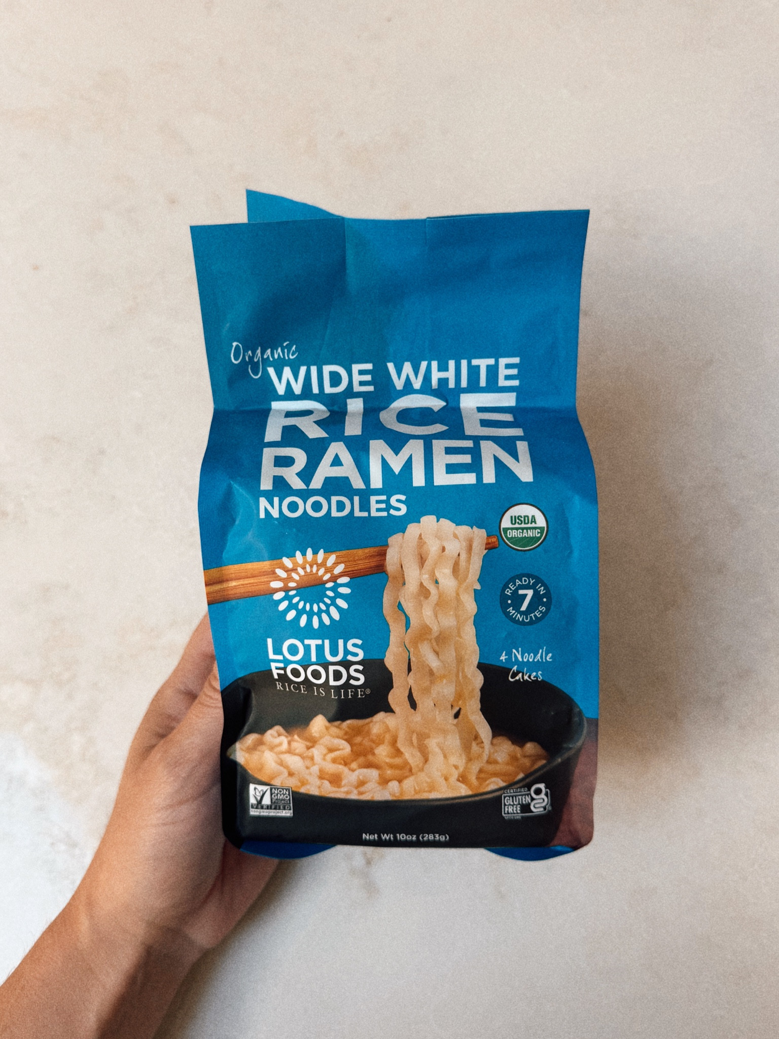 Lotus Foods wide and curly white rice ramen!!