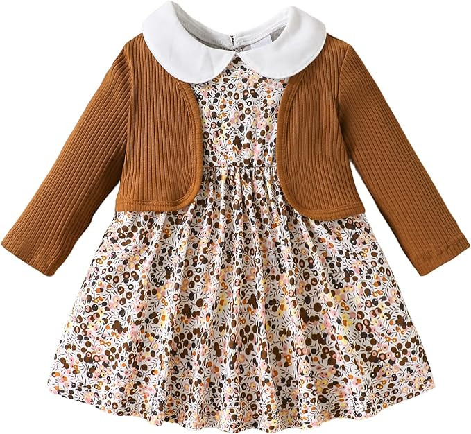 Mioglrie Toddler Baby Girl Dress Fall Winter Outfits Coat Baby Girls Dresses 6 9 12 18 24 Months ... | Amazon (US)