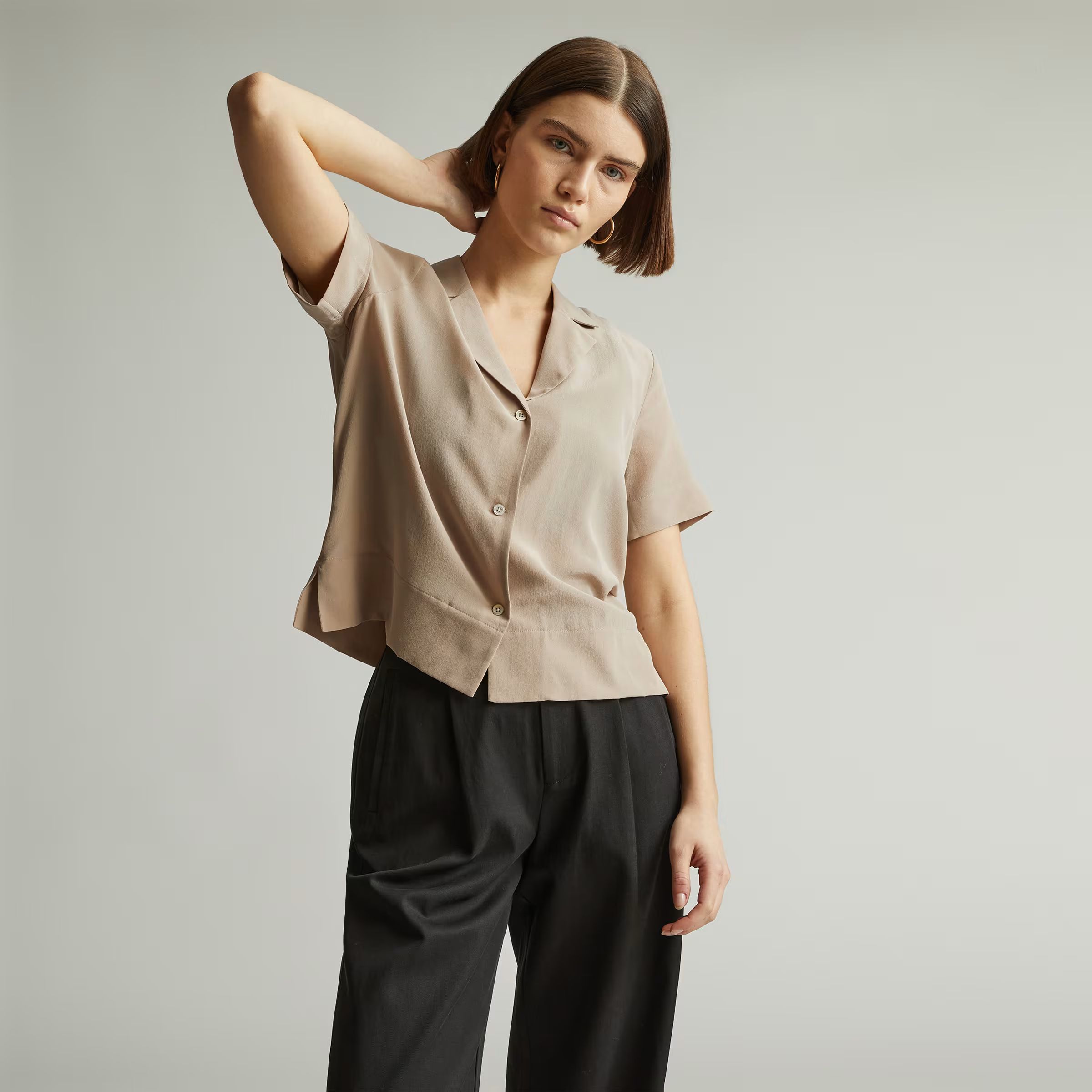 The Washable Clean Silk Short-Sleeve Notch Shirt | Everlane